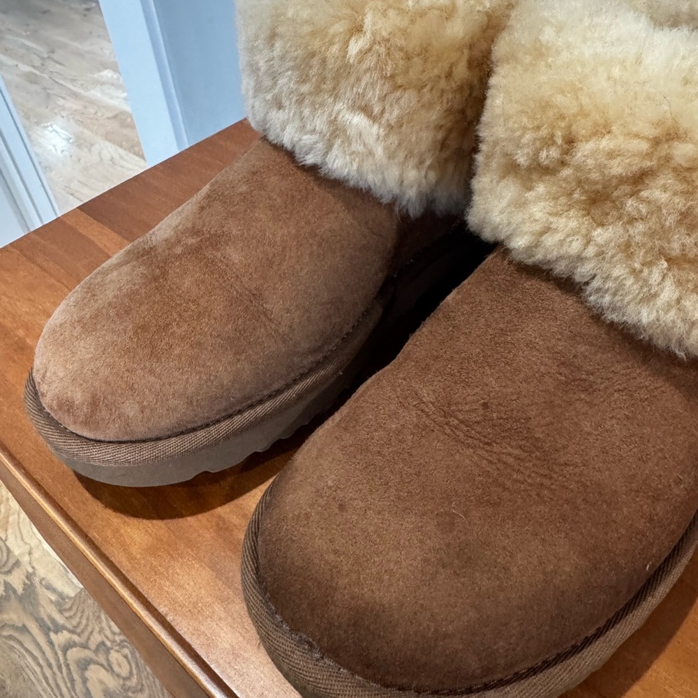 UGG Cheatnut and Cream Shearling Boots